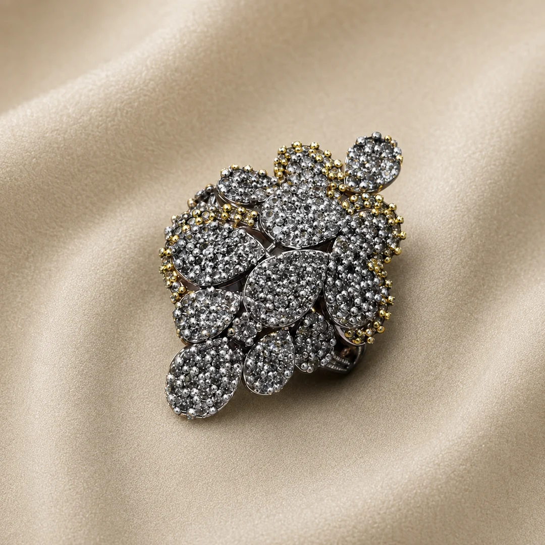 Silver Bloom Statement Ring – JBB1027RG - Image 2